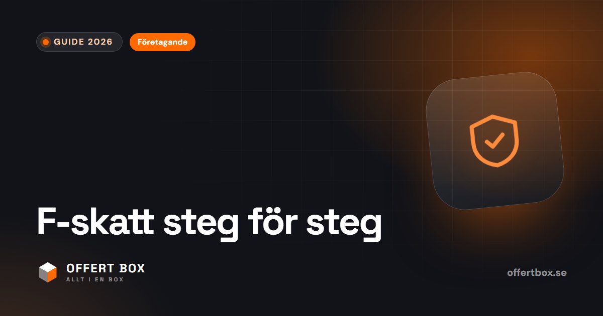 F-skatt: vad det är, hur du ansöker och vad det innebär