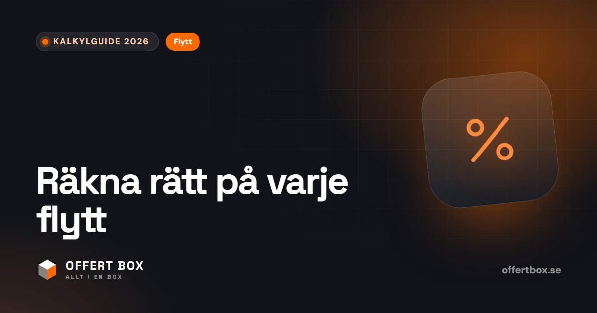 Räkna på flytt: så kalkylerar du ett flyttjobb steg för steg