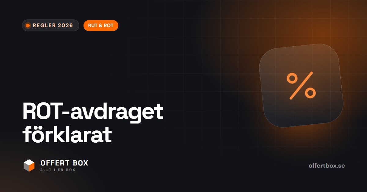 ROT-avdrag 2026: så fungerar det – regler, tak och räkneexempel