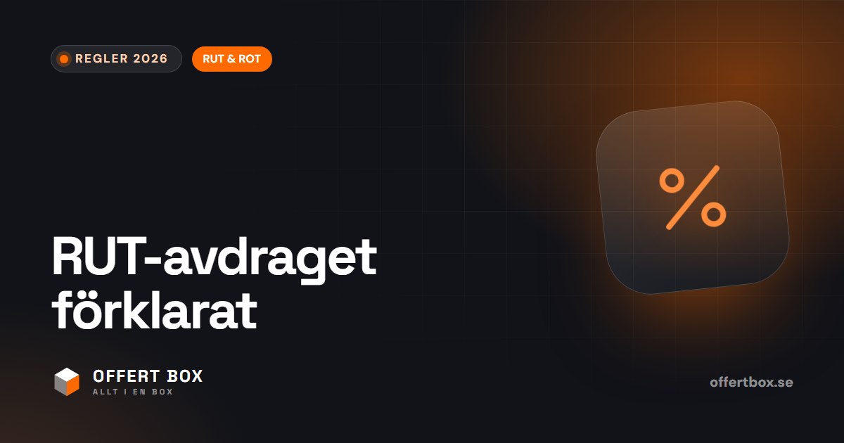 RUT-avdrag 2026: vad som ingår, taket och hur det räknas